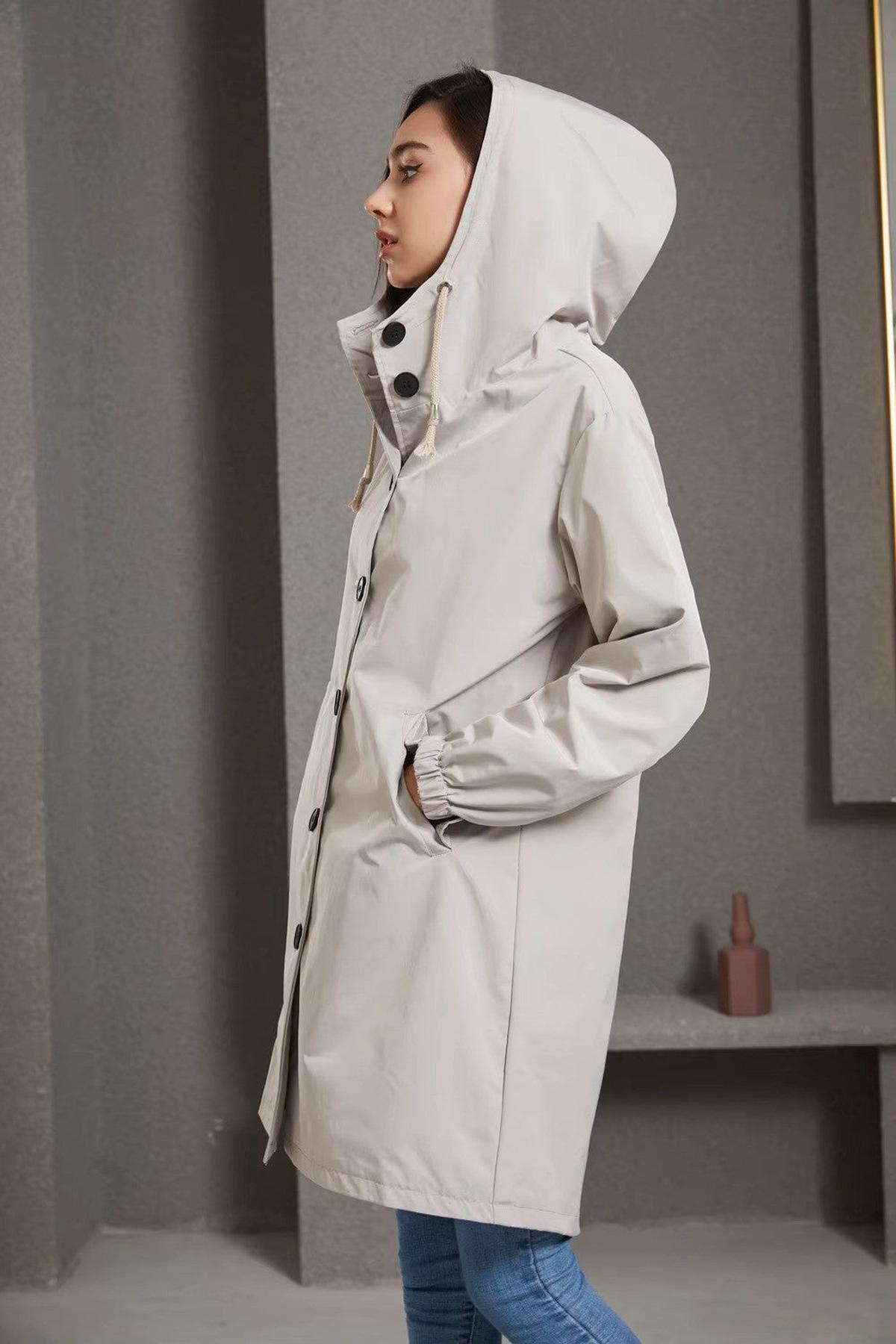 Waterdichte Capuchon Trenchcoat Tussenjas