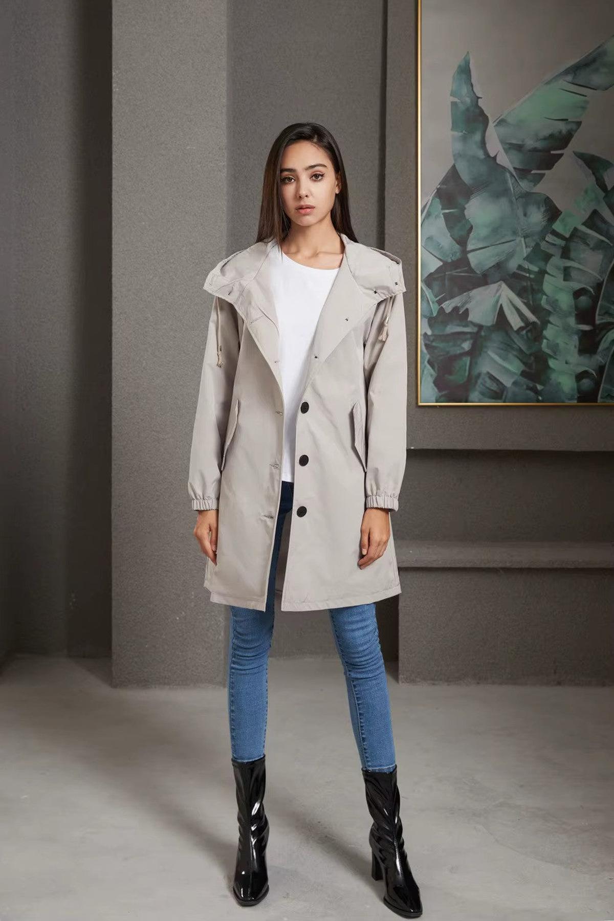 Waterdichte Capuchon Trenchcoat Tussenjas