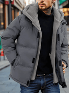 Waterdichte Geïsoleerde Pufferjas Met Fleece Capuchon Voor Mannen