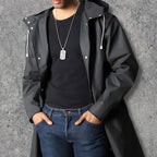 Waterdichte Knielange Regenjas Met Aanpasbare Capuchon