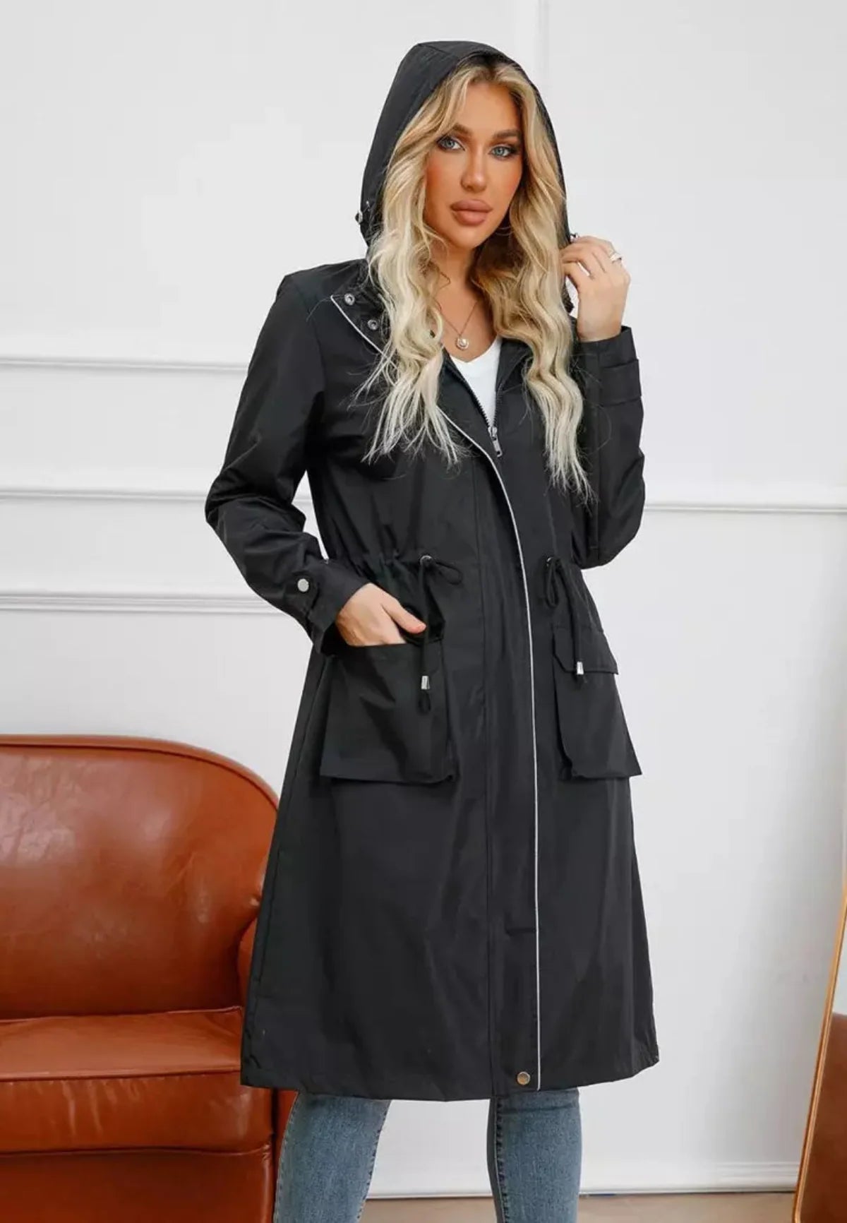 Waterdichte Lange Regenjas Voor Dames