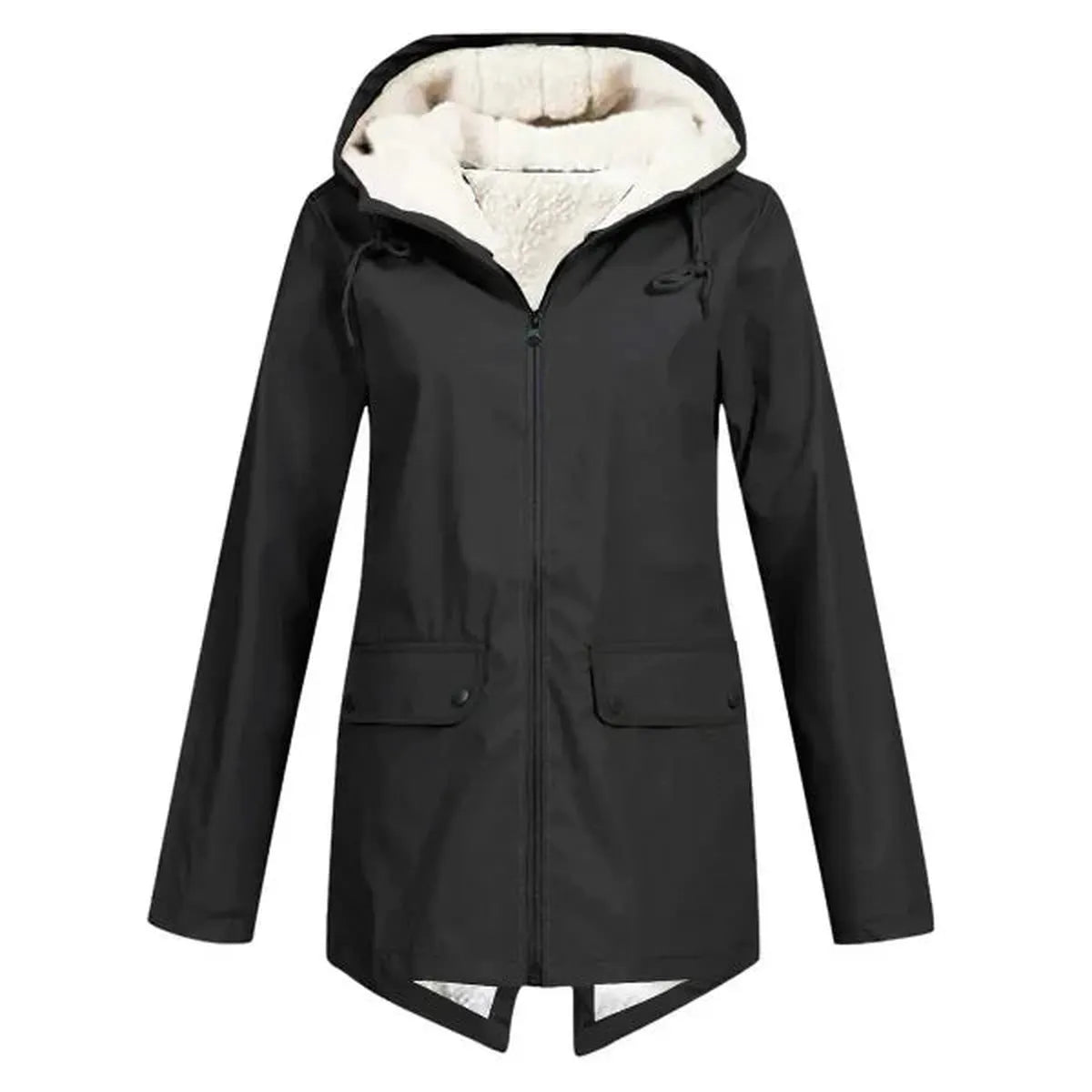 Waterdichte Trenchcoat Met Fleecevoering En Capuchon Voor Dames