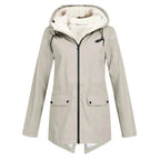 Waterdichte Trenchcoat Met Fleecevoering En Capuchon Voor Dames