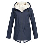 Waterdichte Trenchcoat Met Fleecevoering En Capuchon Voor Dames