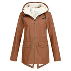 Waterdichte Trenchcoat Met Fleecevoering En Capuchon Voor Dames
