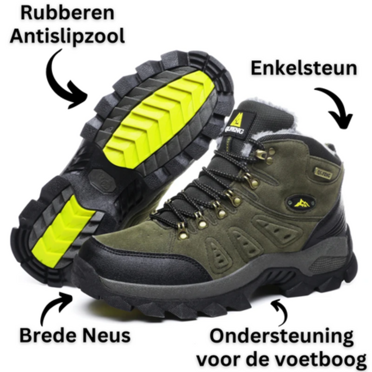 Waterdichte Wandelschoenen Heren - Orthopedische Steun & Antislip Zool