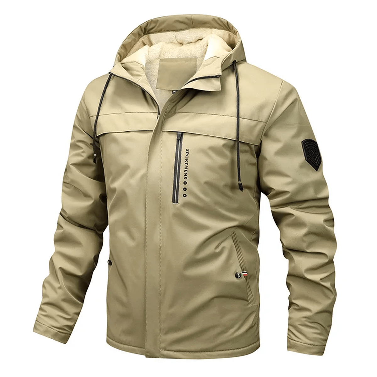 Waterdichte Winddichte Jas met Fleece-Voering in de Capuchon