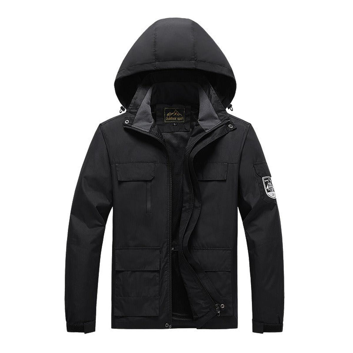 Winddichte Ademende Utility Jacket met Zakjes