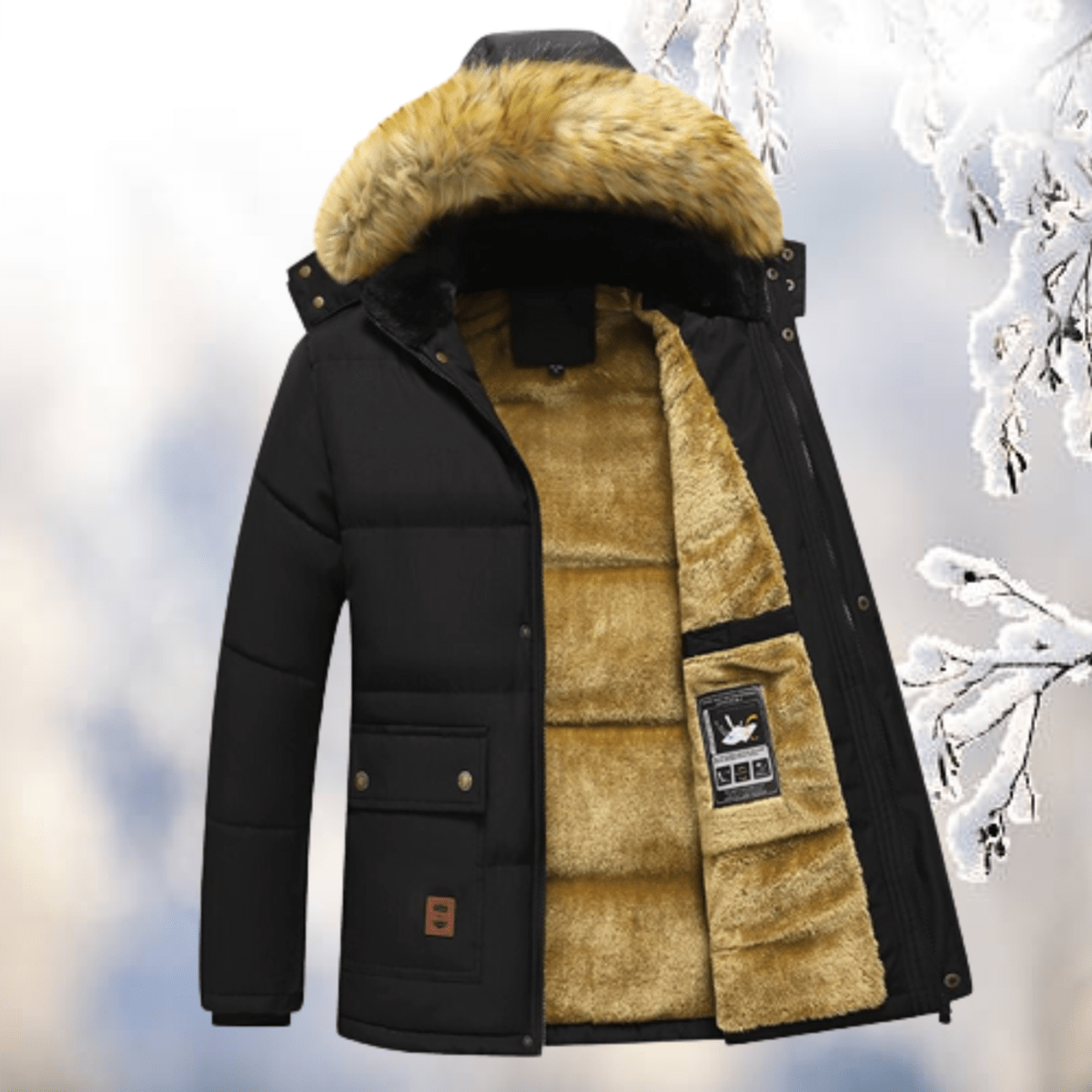 Winddichte Parka Met Bontkap Voor Koude Bescherming