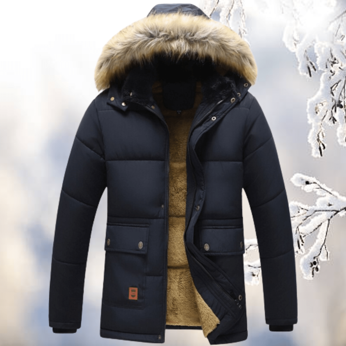 Winddichte Parka Met Bontkap Voor Koude Bescherming