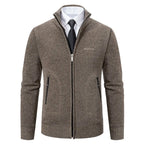 Wolblend Hoge Kraag Zip-Up Vest Voor Heren