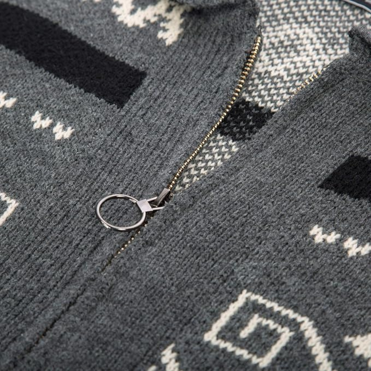 Wollen Gebreide Vest met Ritssluiting en Omgeslagen Kraag