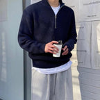 Wollen Mix Half Zip Trui Voor Mannen