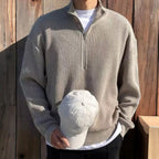 Wollen Mix Half Zip Trui Voor Mannen