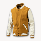 Wollen Varsity Jacket met Faux Leren Mouwen