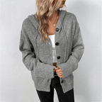 Zachte Oversized Gebreide Vest Met Capuchon Voor Dames