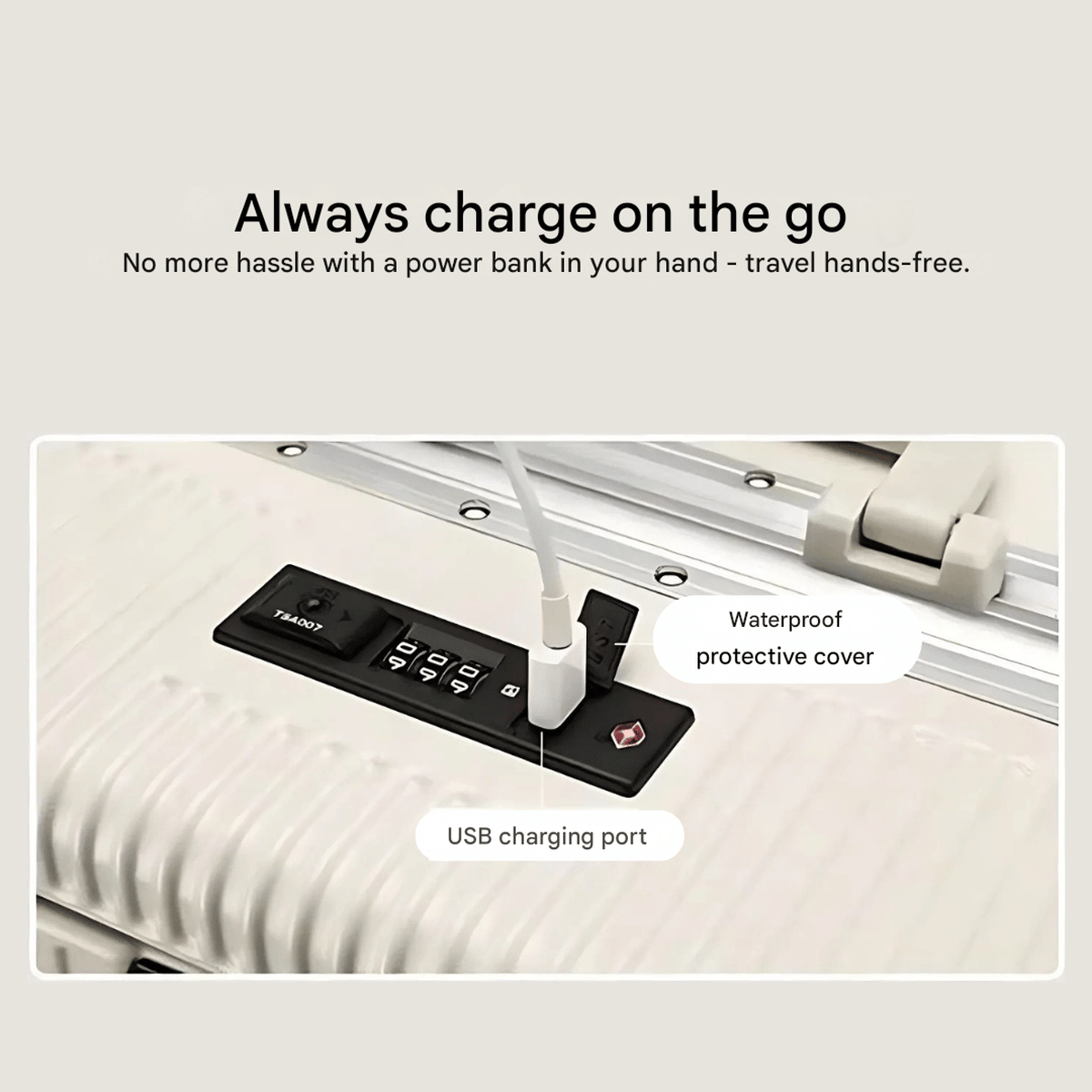 Aluminium Handbagagekoffer Met USB - poorten En 360° Spinner Wielen - Harlett