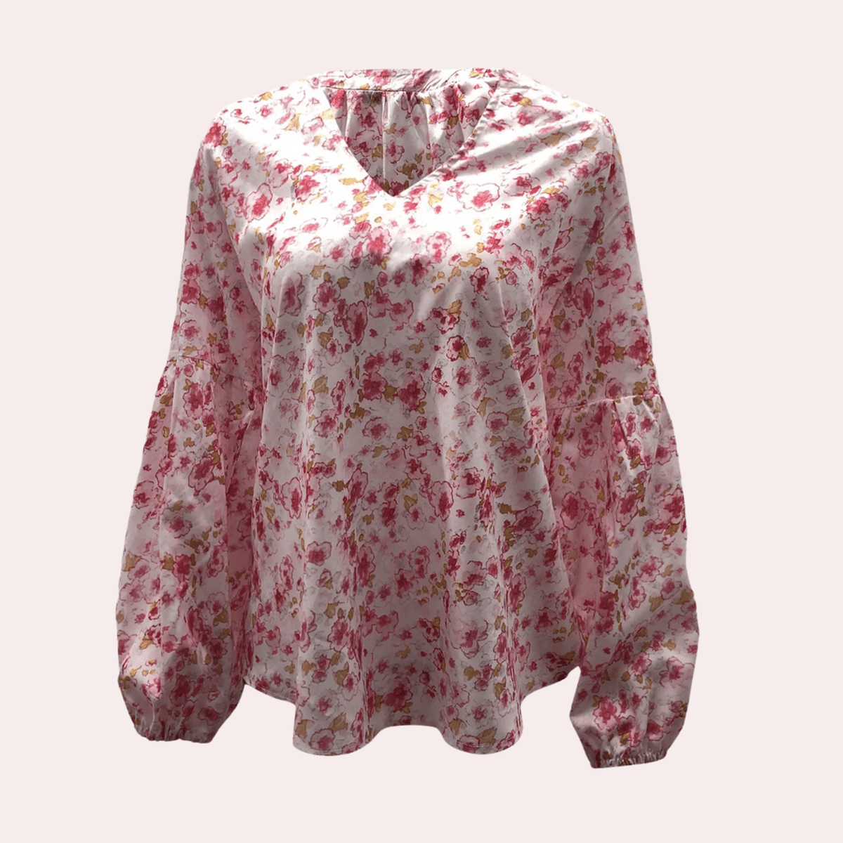 Bloemen V - hals Losse Blouse voor Dames - Harlett