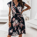 Bloemen Wikkel Midi Jurk voor Dames - Harlett