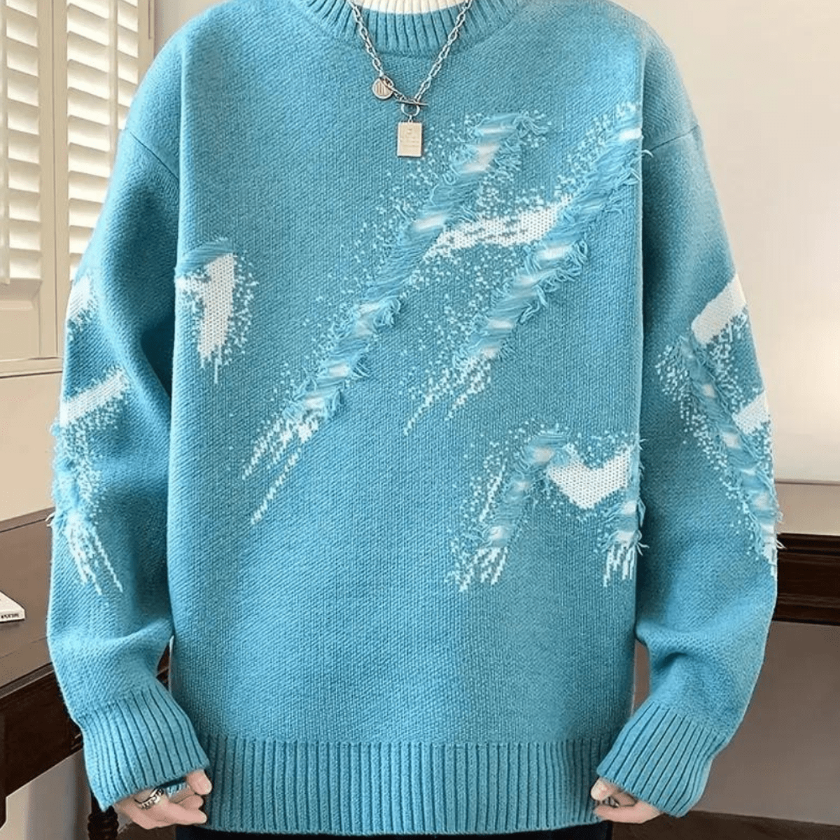 Casual Distressed Gebreide Trui Voor Mannen - Harlett