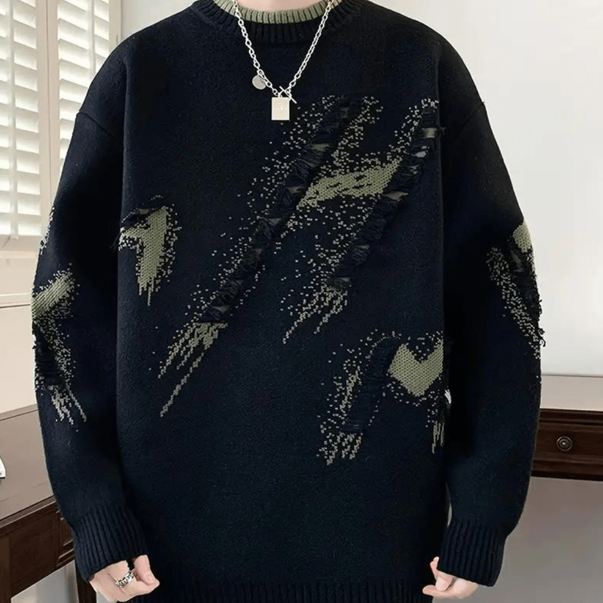 Casual Distressed Gebreide Trui Voor Mannen - Harlett