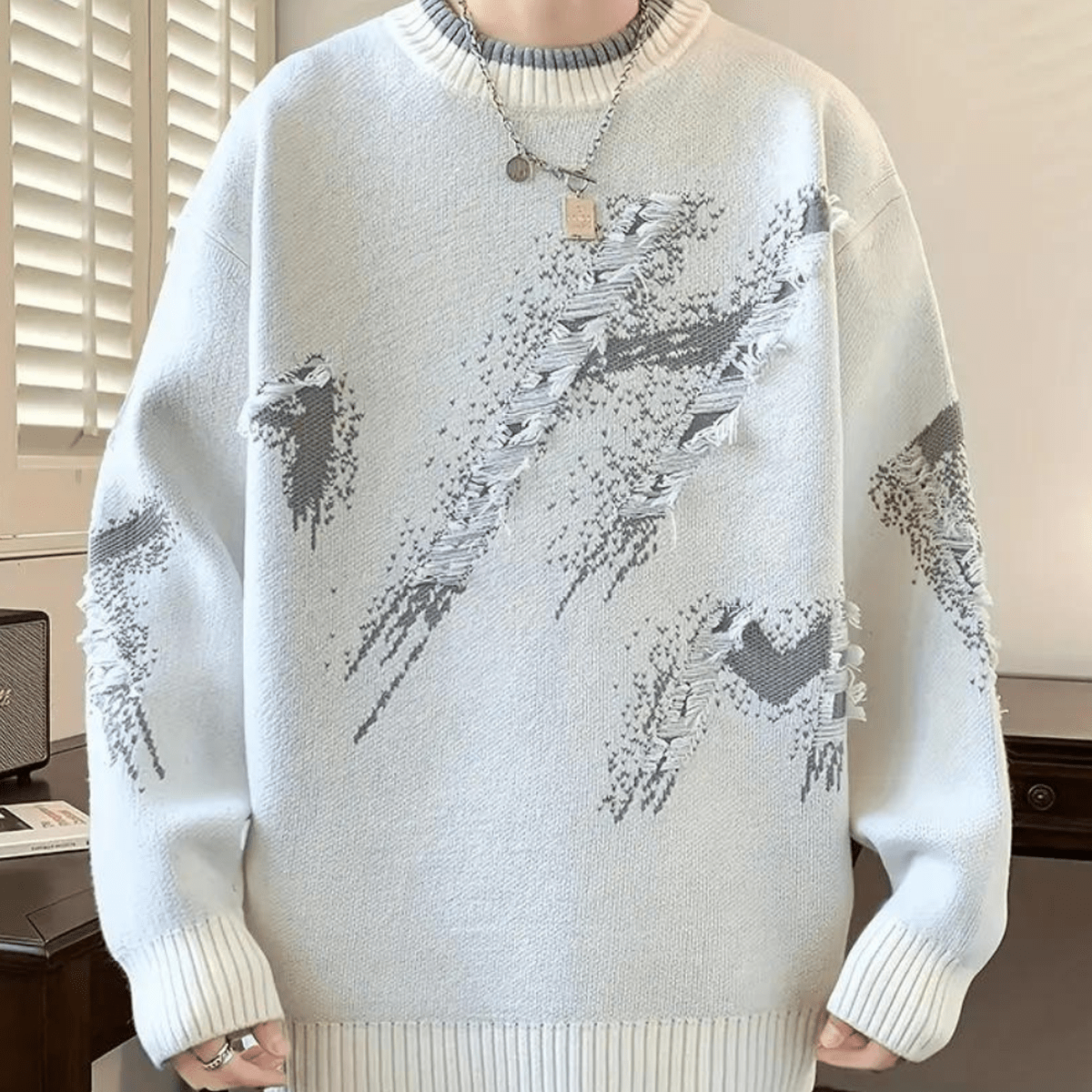 Casual Distressed Gebreide Trui Voor Mannen - Harlett