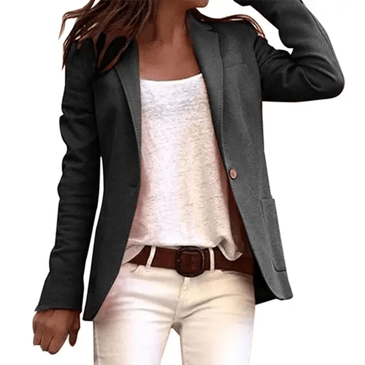 Casual Lange Mouwen Blazer Voor Vrouwen - Harlett