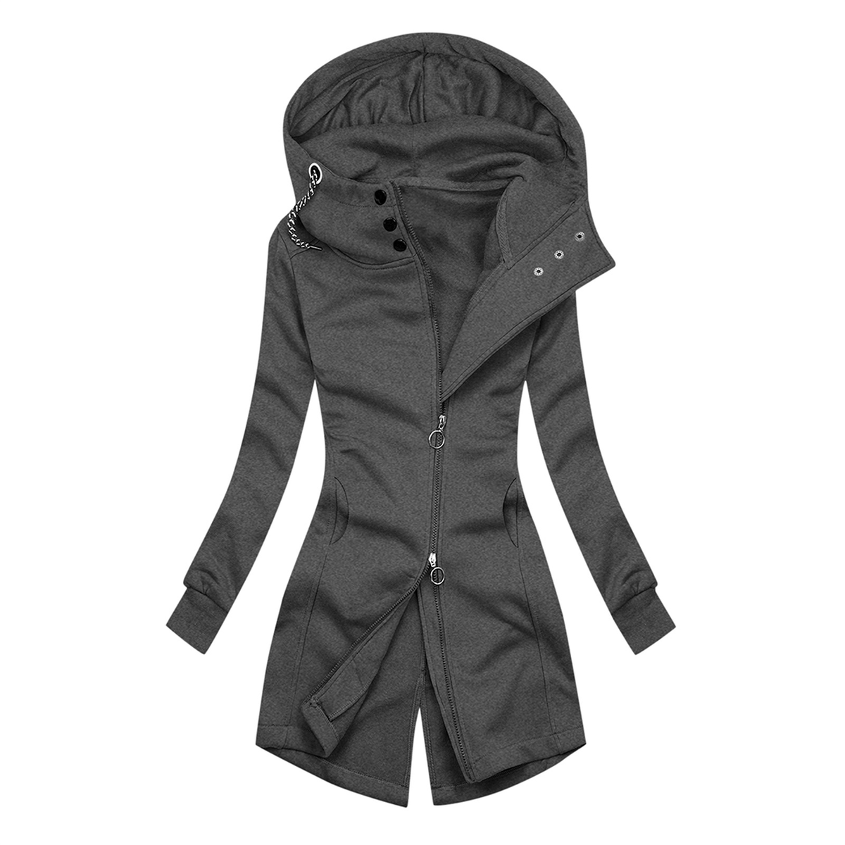Chic Slim - Fit Col Hoodie Jas voor Dames - Harlett