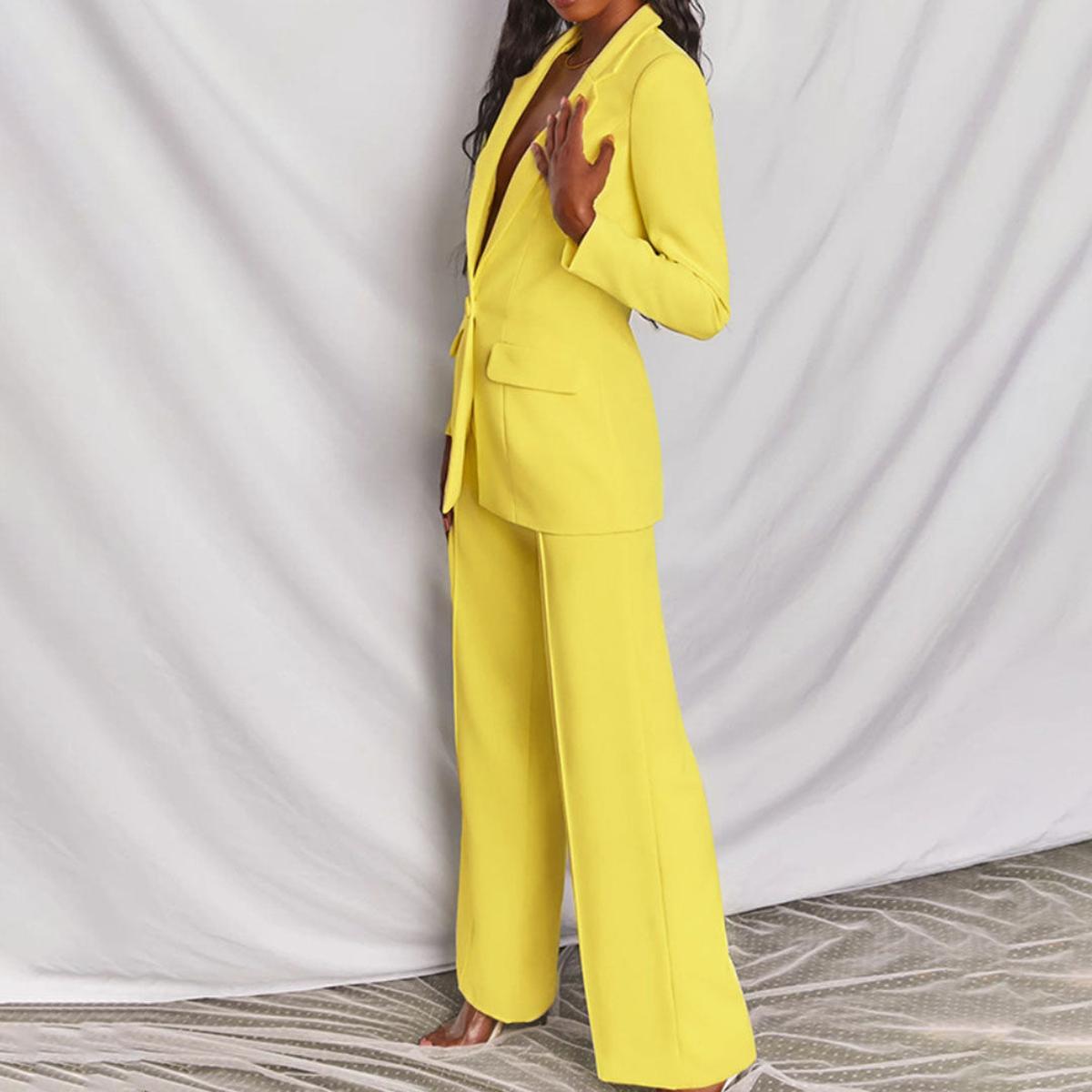 Chique Blazer En Broek Set Voor Vrouwen - Harlett