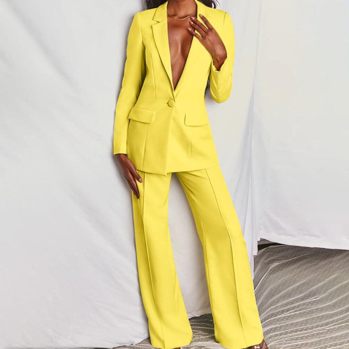 Chique Blazer En Broek Set Voor Vrouwen - Harlett