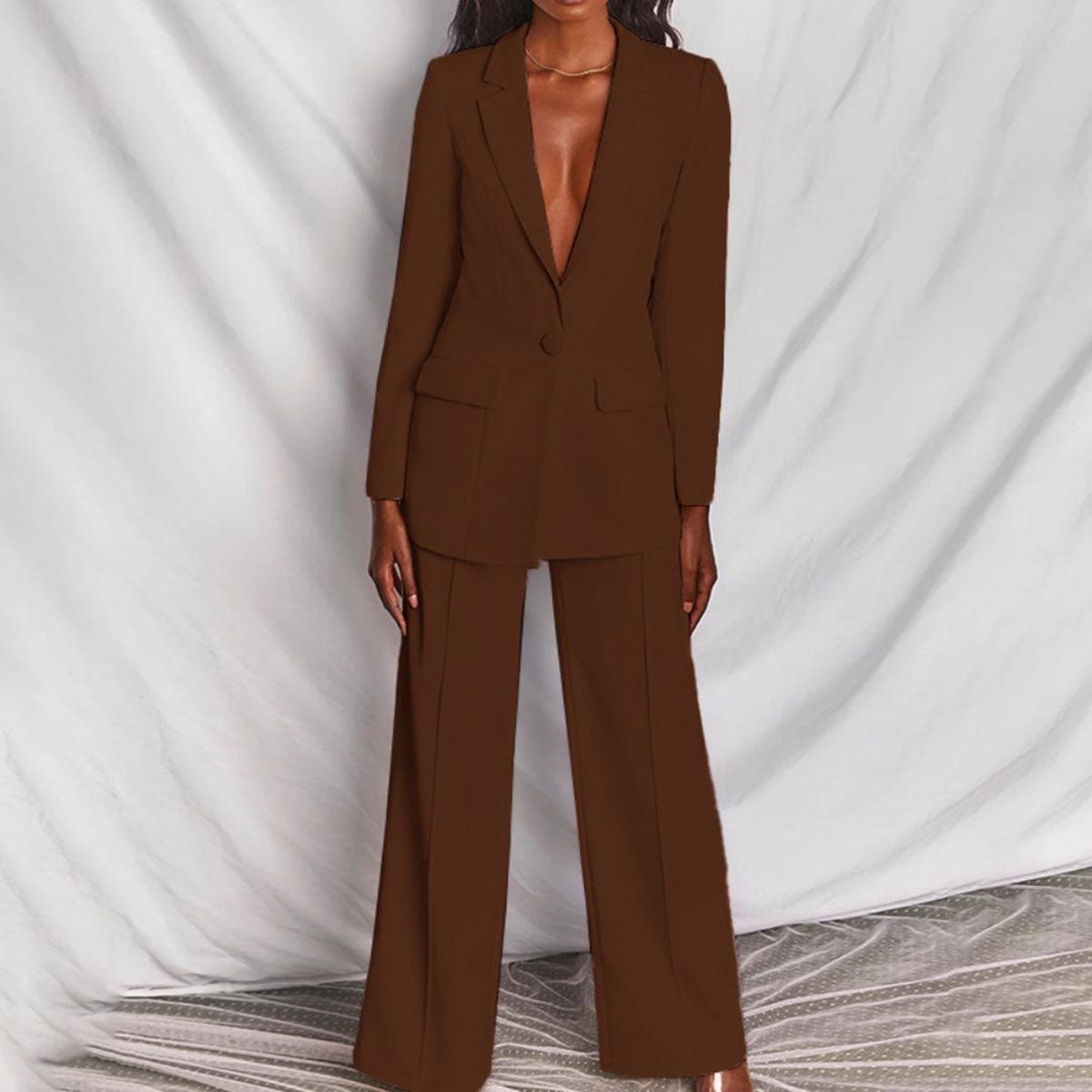 Chique Blazer En Broek Set Voor Vrouwen - Harlett