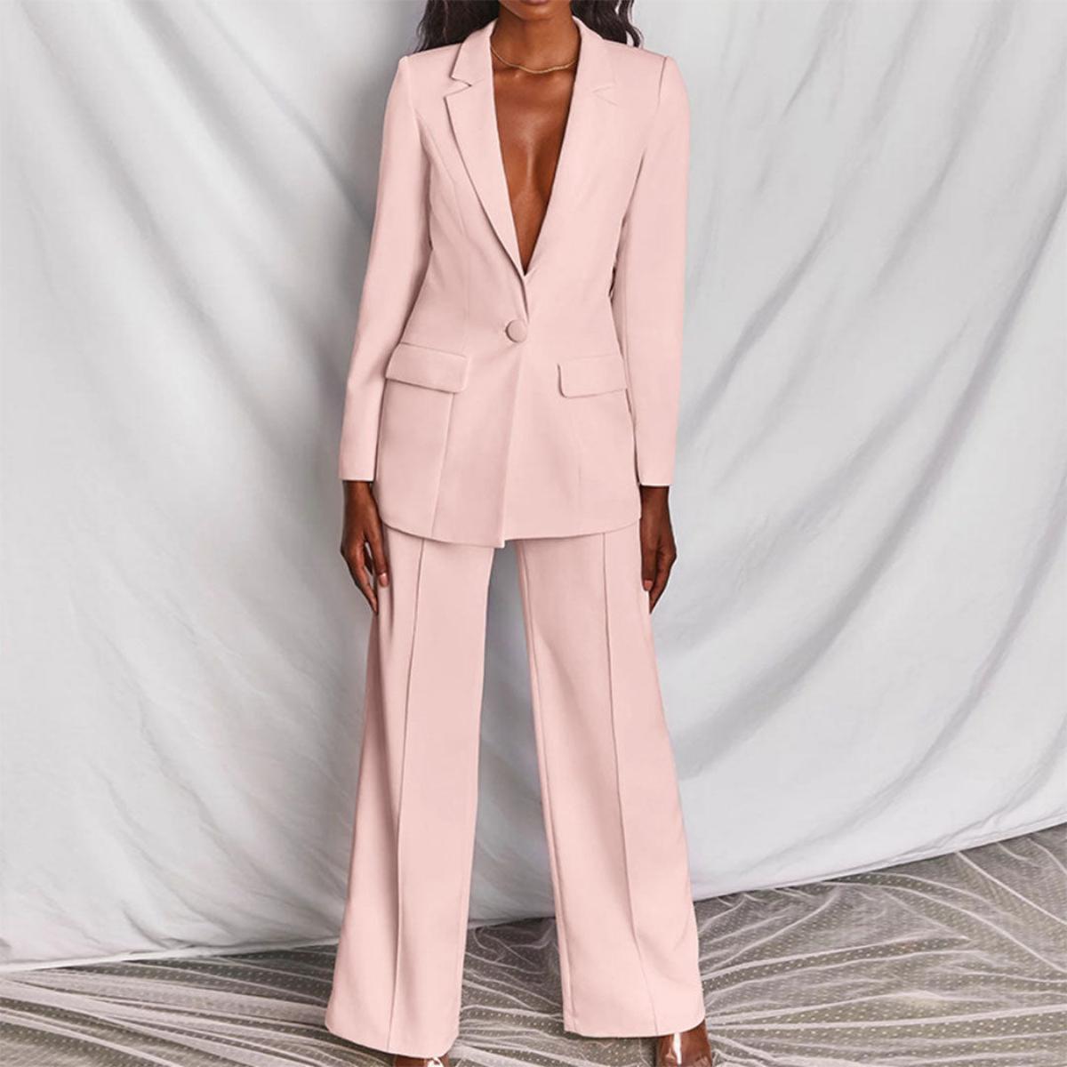 Chique Blazer En Broek Set Voor Vrouwen - Harlett