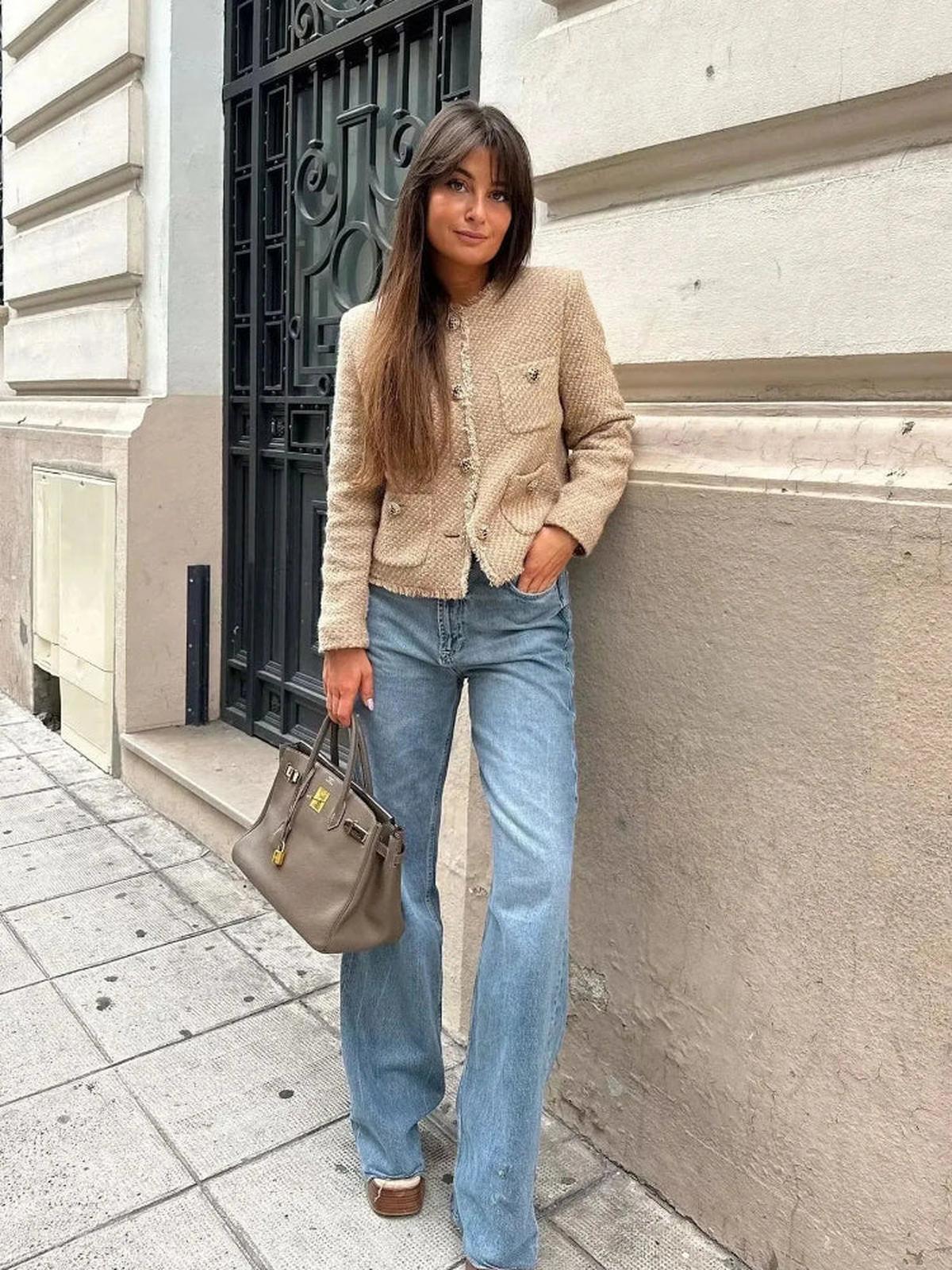 Chique Cropped Tweed Jas Voor Dames - Harlett