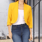 Cropped Damesblazer Voor Kantoor En Vrije Tijd - Figuurvriendelijke Pasvorm - Harlett