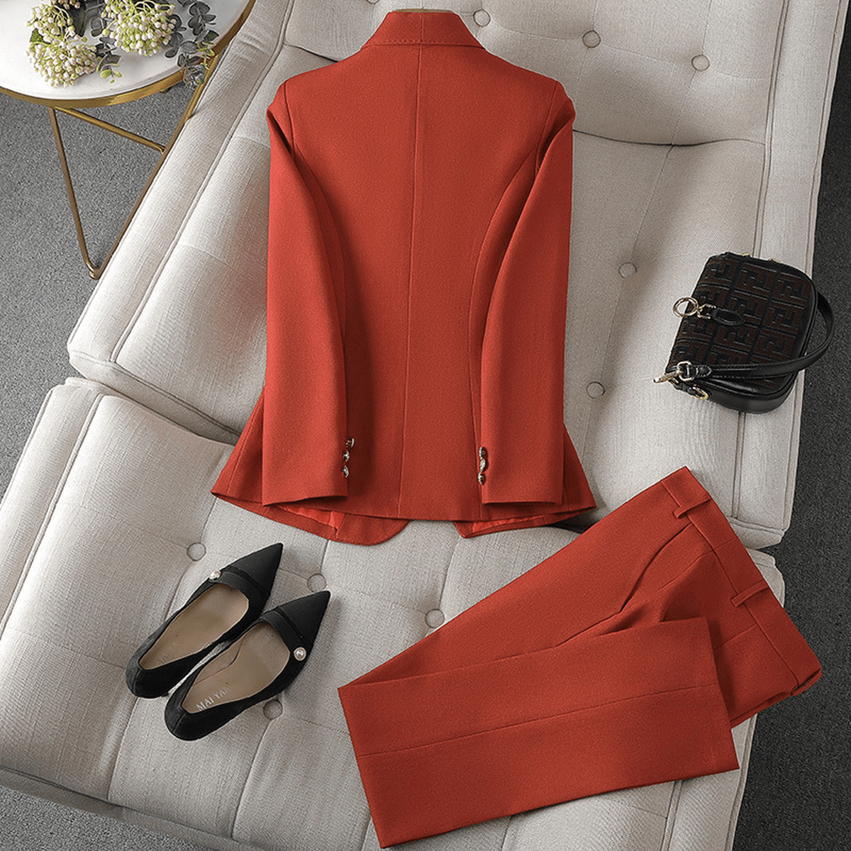 Dames Blazer En Broek Set - Tijdloze Twee - Delige Outfit Voor Kantoor En Casual Gelegenheden - Harlett