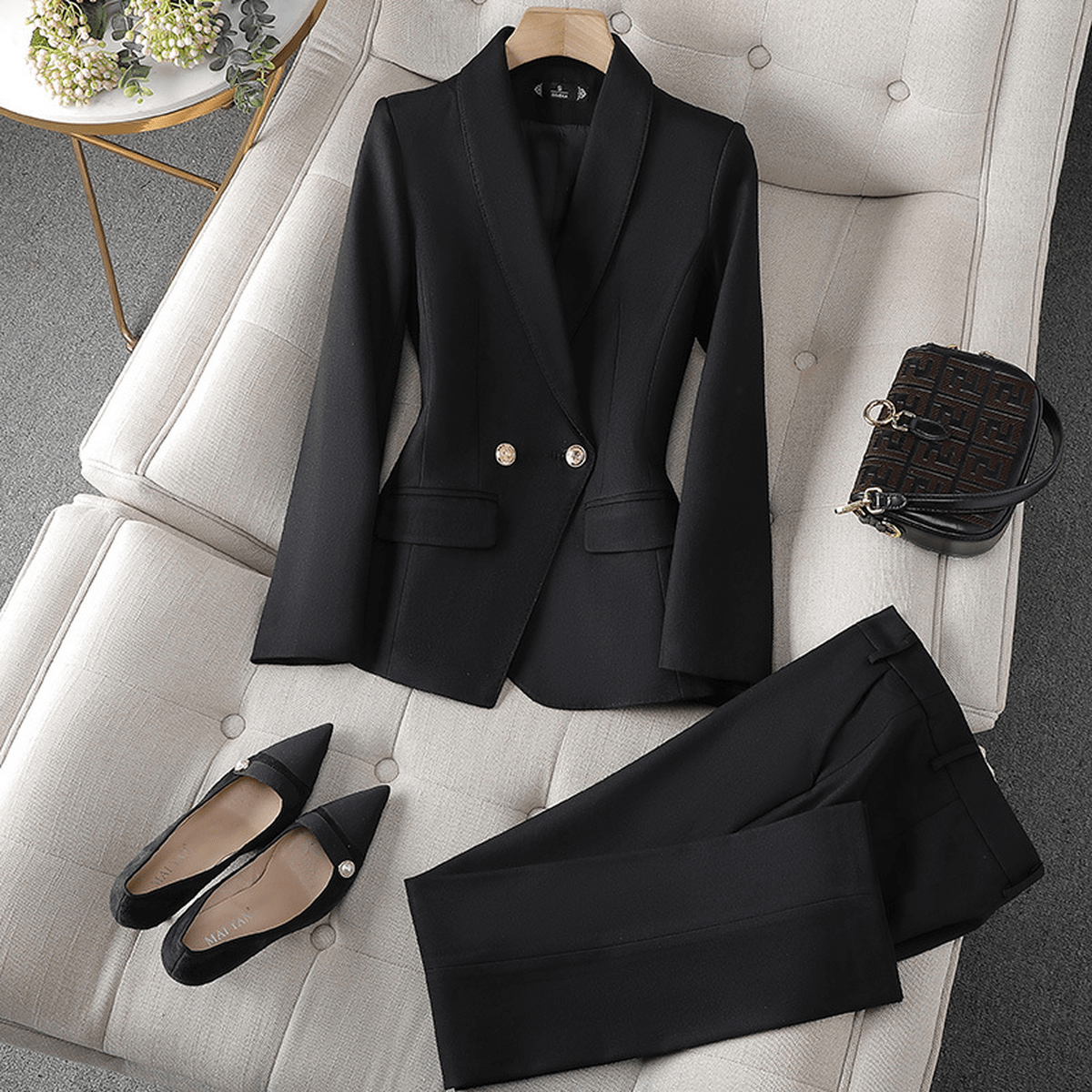 Dames Blazer En Broek Set - Tijdloze Twee - Delige Outfit Voor Kantoor En Casual Gelegenheden - Harlett