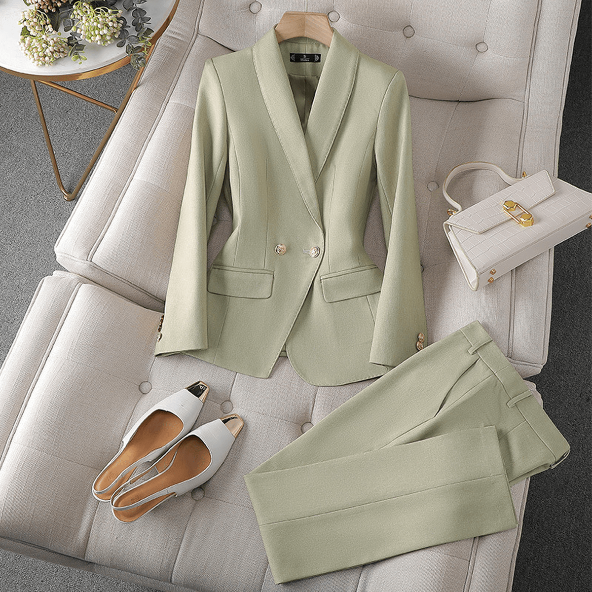 Dames Blazer En Broek Set - Tijdloze Twee - Delige Outfit Voor Kantoor En Casual Gelegenheden - Harlett