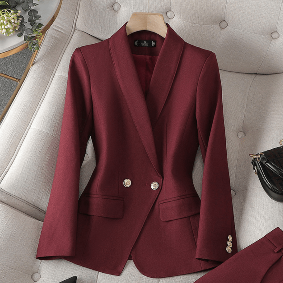Dames Blazer En Broek Set - Tijdloze Twee - Delige Outfit Voor Kantoor En Casual Gelegenheden - Harlett