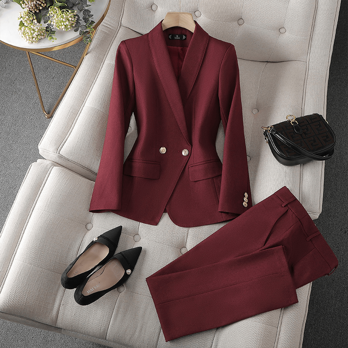 Dames Blazer En Broek Set - Tijdloze Twee - Delige Outfit Voor Kantoor En Casual Gelegenheden - Harlett