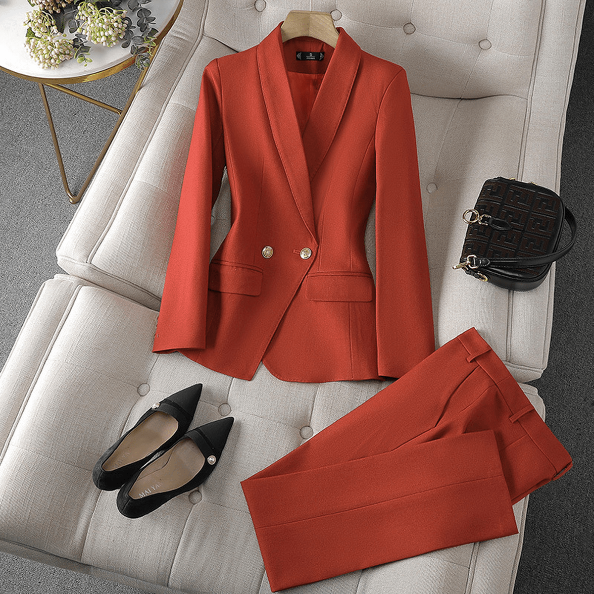 Dames Blazer En Broek Set - Tijdloze Twee - Delige Outfit Voor Kantoor En Casual Gelegenheden - Harlett
