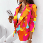 Dames Blazer Met Turnover Kraag - Elegante Op Maat Gemaakte Jacket - Harlett