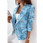 Dames Blazer Met Turnover Kraag - Elegante Op Maat Gemaakte Jacket - Harlett