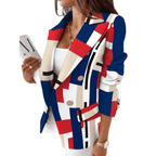 Dames Blazer Met Turnover Kraag - Elegante Op Maat Gemaakte Jacket - Harlett