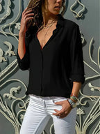 Dames Chiffon Blouse met Ontspannen Pasvorm - Harlett