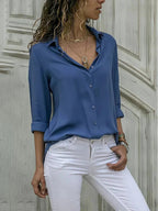Dames Chiffon Blouse met Ontspannen Pasvorm - Harlett