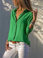 Dames Chiffon Blouse met Ontspannen Pasvorm - Harlett