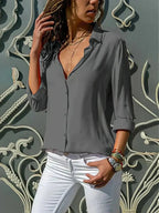 Dames Chiffon Blouse met Ontspannen Pasvorm - Harlett