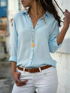 Dames Chiffon Blouse met Ontspannen Pasvorm - Harlett