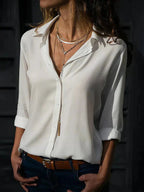 Dames Chiffon Blouse met Ontspannen Pasvorm - Harlett