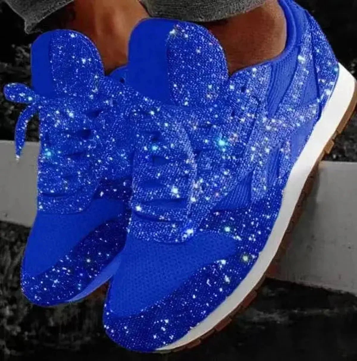 Dames Glitter Platform Chunky Sneakers - Harlett